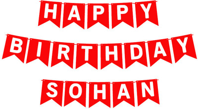 Midas Craft Happy Birthday Sohan_01. Pennant Banner(10 ft, Pack of 1)