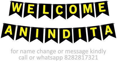 Midas Kraft Welcome Anindita M Banner K. Banner(10 ft, Pack of 1)