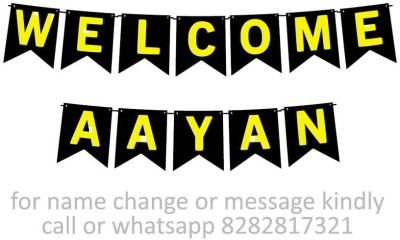 Midas Craft Welcome Aayan M Banner 10. Banner(10 ft, Pack of 1)