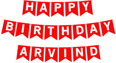 Midas Craft Happy Birthday Arvind_01. Pennant Banner(10 ft, Pack of 1)