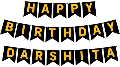 Midas Craft Happy Birthday Darshita M Banner 02. Banner(10 ft, Pack of 1)