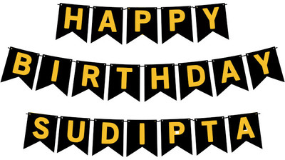Midas Craft Happy Birthday Sudipta M Banner 02. Banner(10 ft, Pack of 1)