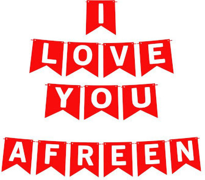 Midas Craft I Love You Afreen Name Banner 03 Banner(10 ft, Pack of 1)