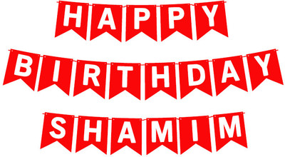 Midas Craft Happy Birthday Shamim_01. Pennant Banner(10 ft, Pack of 1)