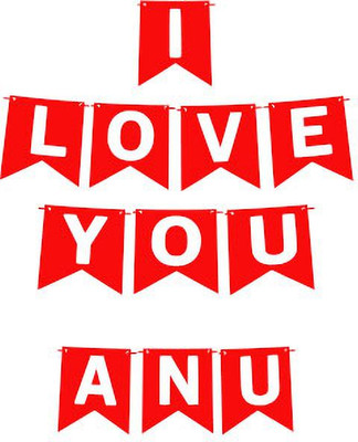 Midas Craft I Love You Anu Name Banner 03 Banner(10 ft, Pack of 1)