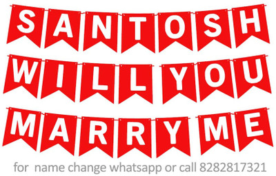 Midas Kraft Marry Me Santosh Proposal M Banner 05. Banner(10 ft, Pack of 1)