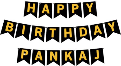 Midas Craft Happy Birthday Pankaj M Banner 02. Banner(10 ft, Pack of 1)