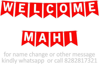 Midas Craft Welcome Mahi M Banner 10. Banner(10 ft, Pack of 1)