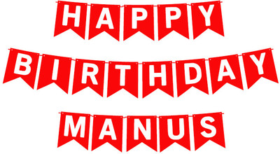 Midas Craft Happy Birthday Manus_01. Pennant Banner(10 ft, Pack of 1)
