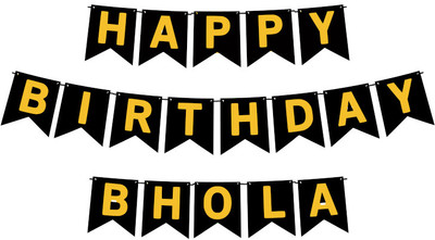Midas Craft Happy Birthday Bhola M Banner 02. Banner(10 ft, Pack of 1)