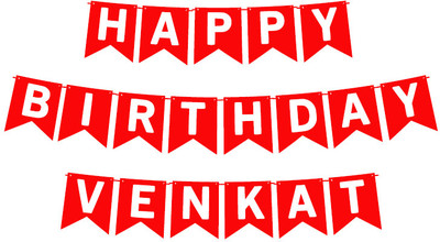 Midas Craft Happy Birthday Venkat_01. Pennant Banner(10 ft, Pack of 1)