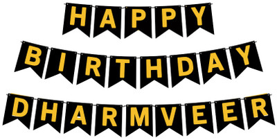 Midas Craft Happy Birthday Dharmveer M Banner 02. Banner(10 ft, Pack of 1)