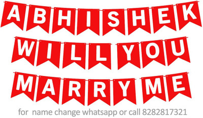 Midas Craft Will You Marry Me Abhishek Proposal M Banner 0F. Banner(10 ft, Pack of 1)