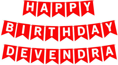 Midas Craft Happy Birthday Devendra_01. Pennant Banner(10 ft, Pack of 1)
