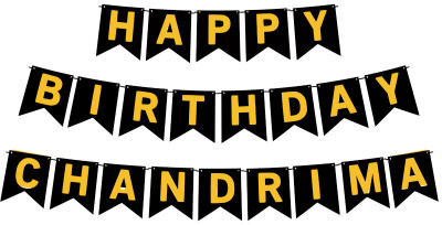 Midas Craft Happy Birthday Chandrima M Banner 02. Banner(10 ft, Pack of 1)