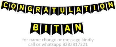 Midas Craft Congratulations Bitan M Banner 07. Banner(10 ft, Pack of 1)