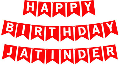 Midas Craft Happy Birthday Jatinder_01. Pennant Banner(10 ft, Pack of 1)