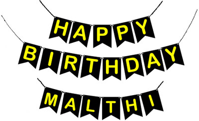 GIFTUATION Happy Birthday Malthi / Printed Birthday Banner for Boys & Girls Banner(5 ft, Pack of 1)
