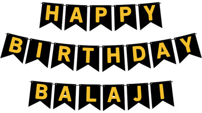 Midas Craft Happy Birthday Balaji M Banner 02. Banner(10 ft, Pack of 1)
