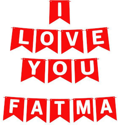 Midas Craft I Love You Fatma Name Banner 03 Banner(10 ft, Pack of 1)