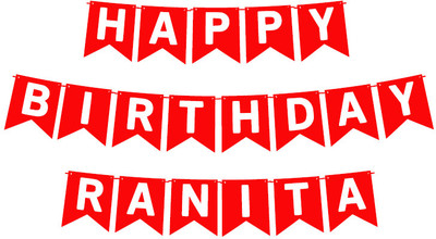 Midas Craft Happy Birthday Ranita_01. Pennant Banner(10 ft, Pack of 1)