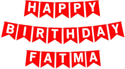 Midas Craft Happy Birthday Fatma_01. Pennant Banner(10 ft, Pack of 1)