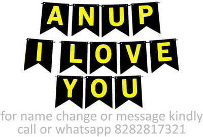 Midas Craft Anup I Love You M Banner 12. Banner(10 ft, Pack of 1)