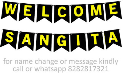 Midas Craft Welcome Sangita M Banner 10. Banner(10 ft, Pack of 1)