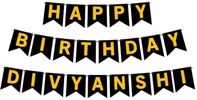 Midas Craft Happy Birthday Divyanshi M Banner 02. Banner(10 ft, Pack of 1)