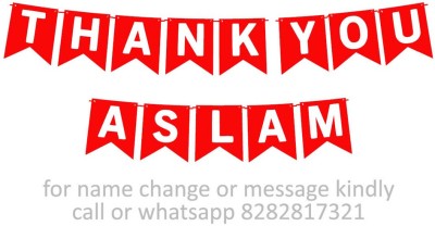 Midas Craft Thank You Aslam M Banner 0d. Banner(10 ft, Pack of 1)