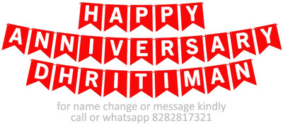 Midas Craft Happy Anniversary Dhritiman M Banner 08. Banner(10 ft, Pack of 1)