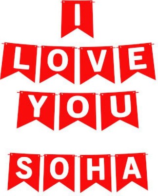 Midas Craft I Love You Soha Name Banner 03 Banner(10 ft, Pack of 1)