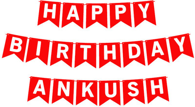 Midas Craft Happy Birthday Ankush_01. Pennant Banner(10 ft, Pack of 1)