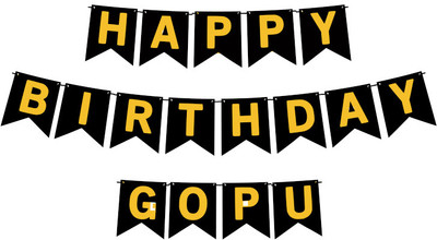 Midas Craft Happy Birthday Gopu M Banner 02. Banner(10 ft, Pack of 1)