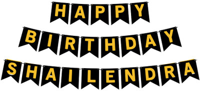 Midas Craft Happy Birthday Shailendra M Banner 02. Banner(10 ft, Pack of 1)