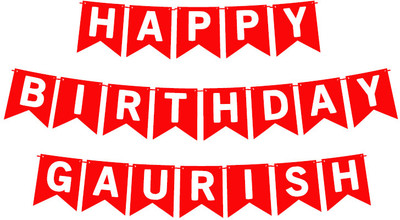 Midas Craft Happy Birthday Gaurish_01. Pennant Banner(10 ft, Pack of 1)