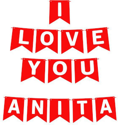 Midas Craft I Love You Anita Name Banner 03 Banner(10 ft, Pack of 1)
