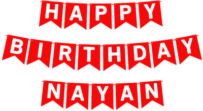 Midas Craft Happy Birthday Nayan_01. Pennant Banner(10 ft, Pack of 1)