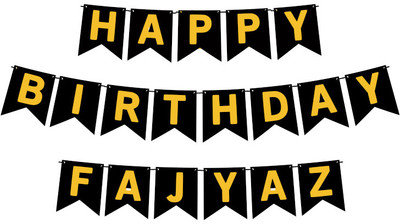 Midas Craft Happy Birthday Fajyaz M Banner 02. Banner(10 ft, Pack of 1)