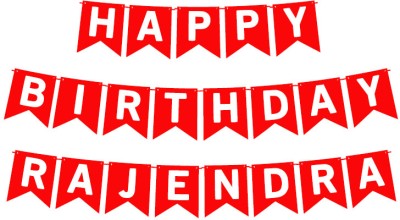 Midas Craft Happy Birthday Rajendra_01. Pennant Banner(10 ft, Pack of 1)