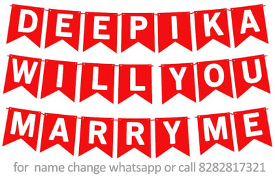 Midas Kraft Marry Me Deepika Proposal M Banner 05. Banner(10 ft, Pack of 1)