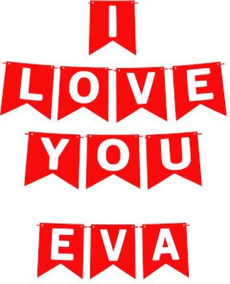 Midas Craft I Love You Eva Name Banner 03 Banner(10 ft, Pack of 1)