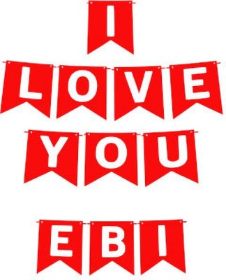 Midas Craft I Love You Ebi Name Banner 03 Banner(10 ft, Pack of 1)