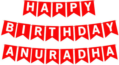 Midas Craft Happy Birthday Anuradha_01. Pennant Banner(10 ft, Pack of 1)