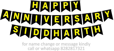 Midas Craft Happy Anniversary Siddharth M Banner 08. Banner(10 ft, Pack of 1)