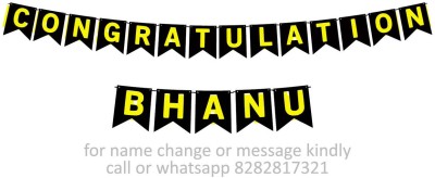 Midas Kraft Congratulations Bhanu M Banner 0H. Banner(10 ft, Pack of 1)