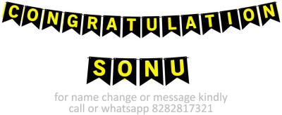 Midas Kraft Congratulations Sonu M Banner 0H. Banner(10 ft, Pack of 1)