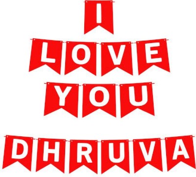 Midas Craft I Love You Dhruva Name Banner 03 Banner(10 ft, Pack of 1)