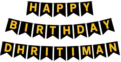 Midas Craft Happy Birthday Dhritiman M Banner 02. Banner(10 ft, Pack of 1)
