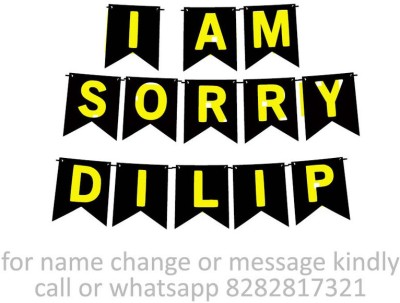 Midas Kraft Dilip I am Sorry M Banner 0C. Banner(10 ft, Pack of 1)